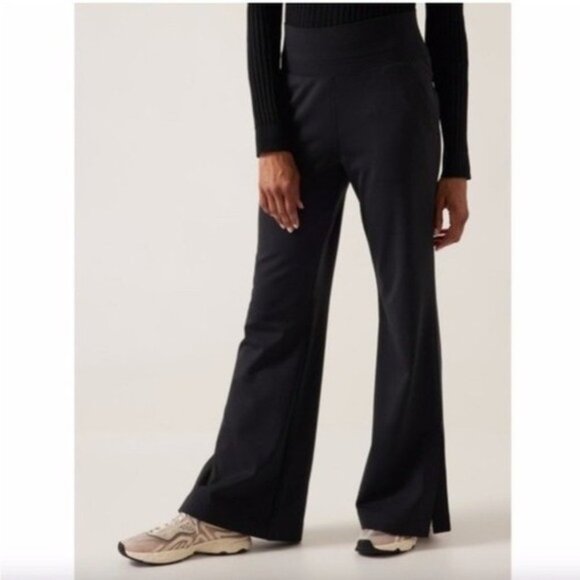 Athleta Venice Pants Women's M Black Zip Pocket Stretch High Waist Stretch Flare - Picture 1 of 5